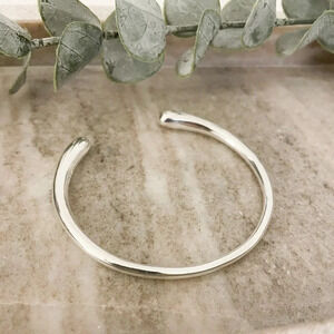 925 Sterling Silver Chunky Bangle Bracelet Thick Cuff Bracelet